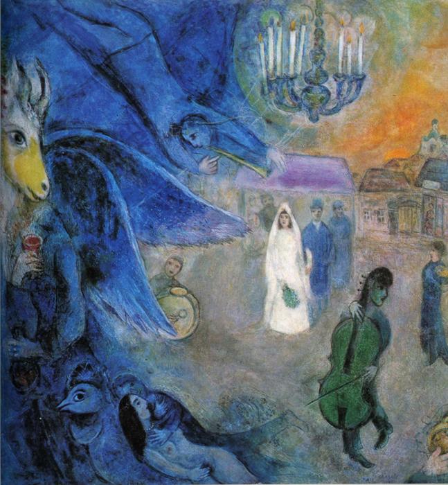 The Wedding Candles painting - Marc Chagall The Wedding Candles art painting